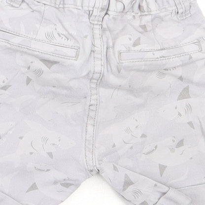 TU Boys Grey  Cotton Cropped Trousers Size 12-18 Months