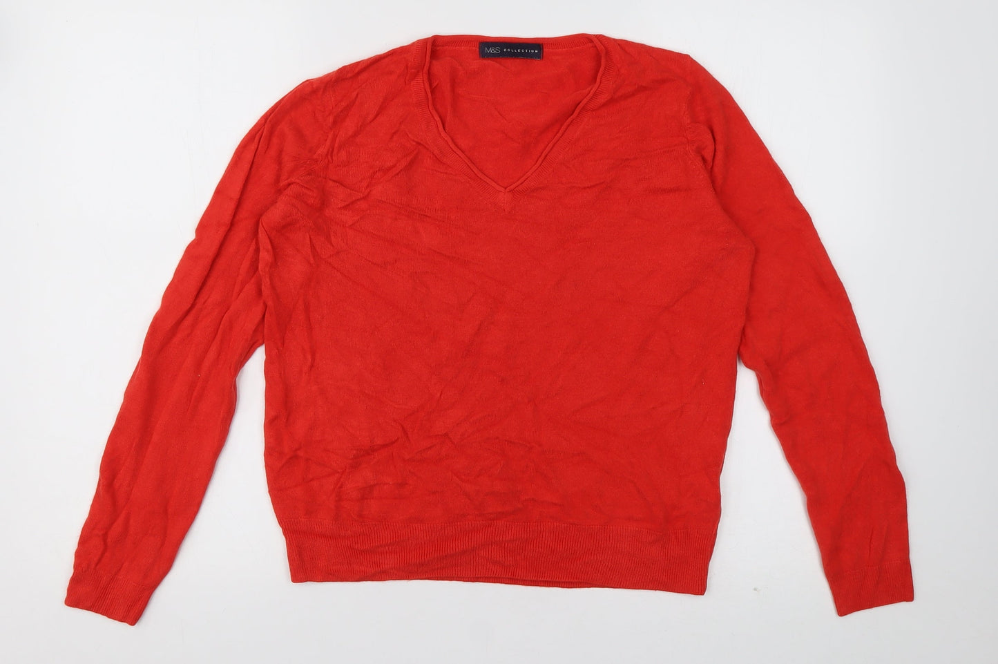 Womens UK Size 14 Marks and Spencer Red Pullover Jumper