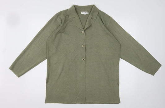 Womens UK Size M Preworn Green Cardigan Jumper