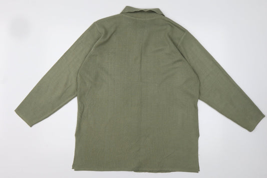 Womens UK Size M Preworn Green Cardigan Jumper