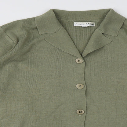 Womens UK Size M Preworn Green Cardigan Jumper