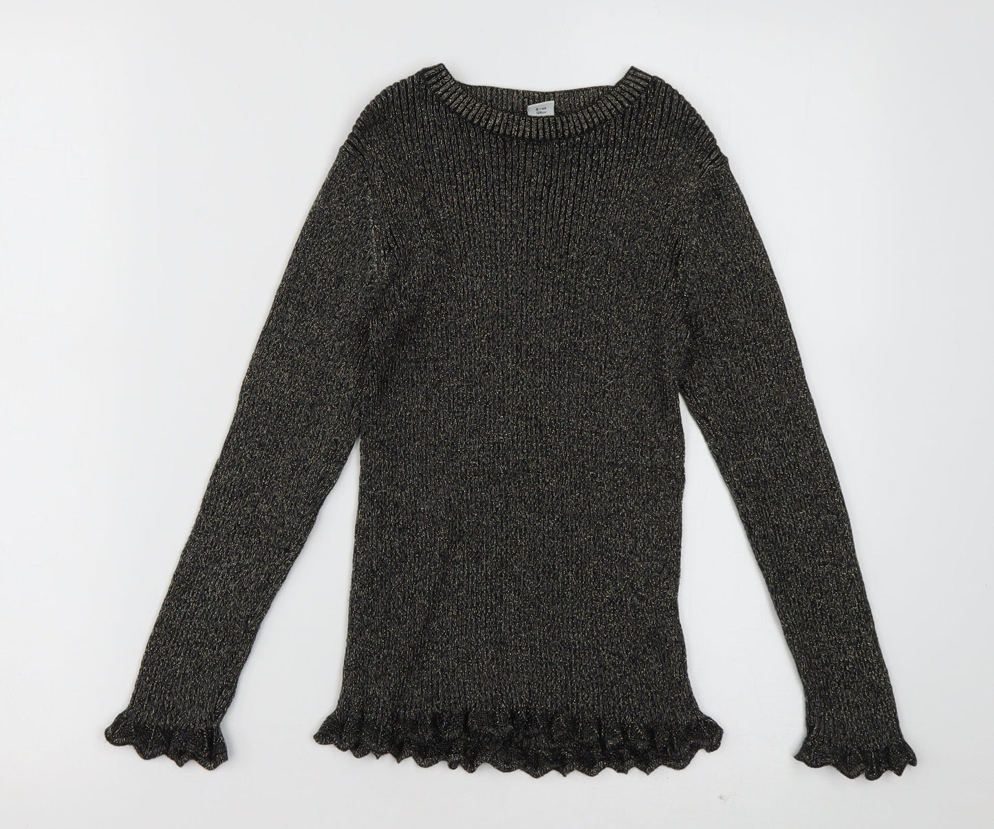 sainsburys Girls Gold  Cotton Pullover Sweatshirt Size 8 Years  Pullover