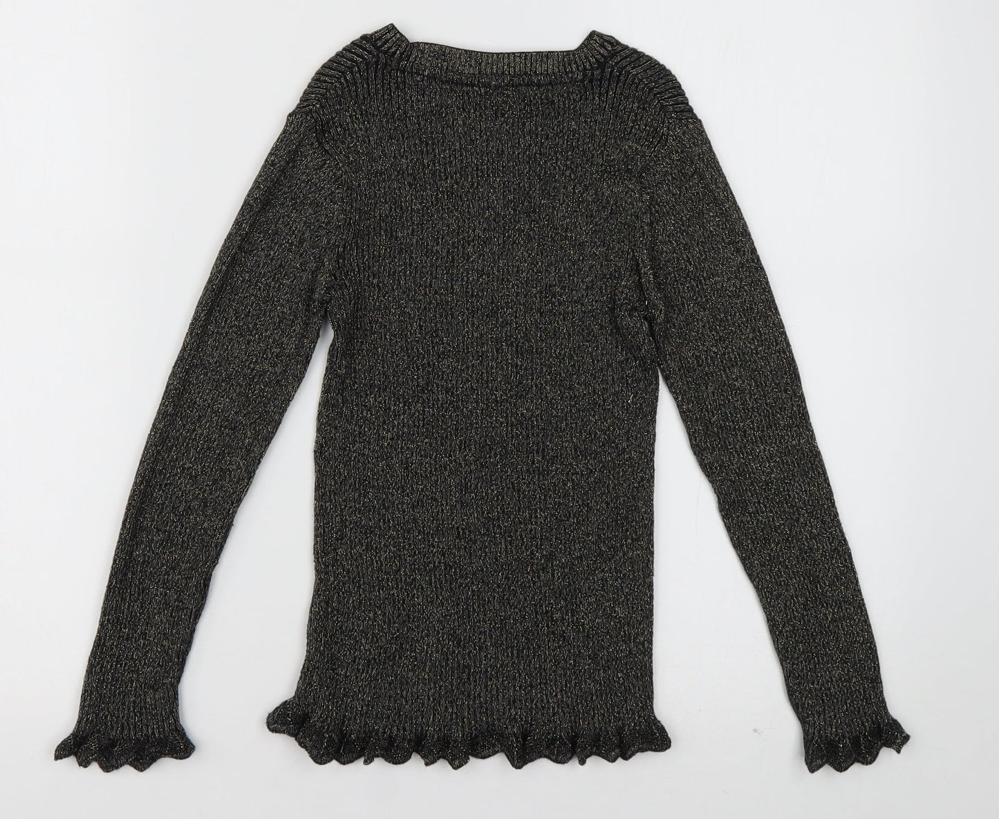 sainsburys Girls Gold  Cotton Pullover Sweatshirt Size 8 Years  Pullover