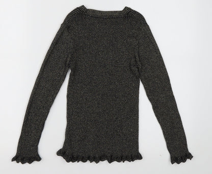 sainsburys Girls Gold  Cotton Pullover Sweatshirt Size 8 Years  Pullover
