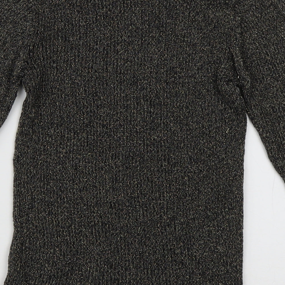 sainsburys Girls Gold  Cotton Pullover Sweatshirt Size 8 Years  Pullover