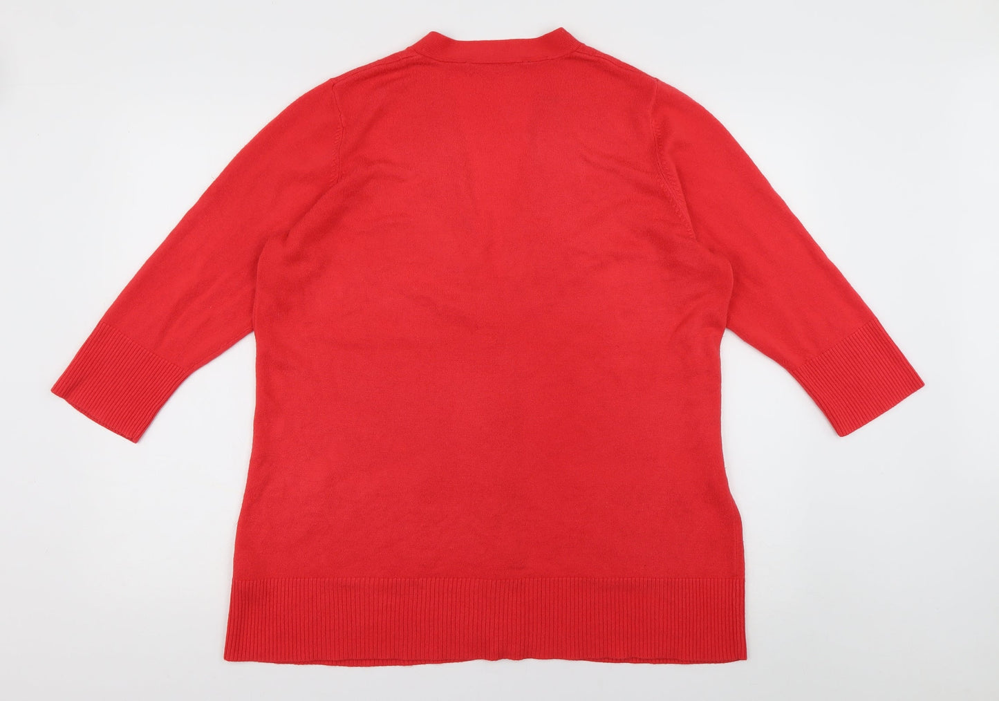 Evans Womens Pink V-Neck  Acrylic Cardigan Jumper Size 20