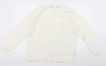 Womens UK Size L Preworn White Pullover Jumper