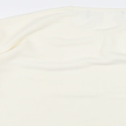 Womens UK Size L Preworn White Pullover Jumper