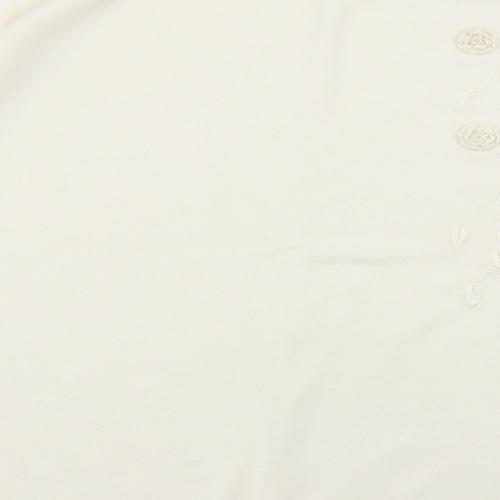 Womens UK Size L Preworn White Pullover Jumper