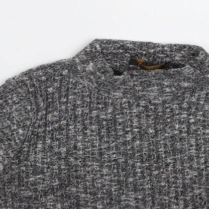 ayanapa Womens Grey  Polyester Cropped T-Shirt Size 8 High Neck