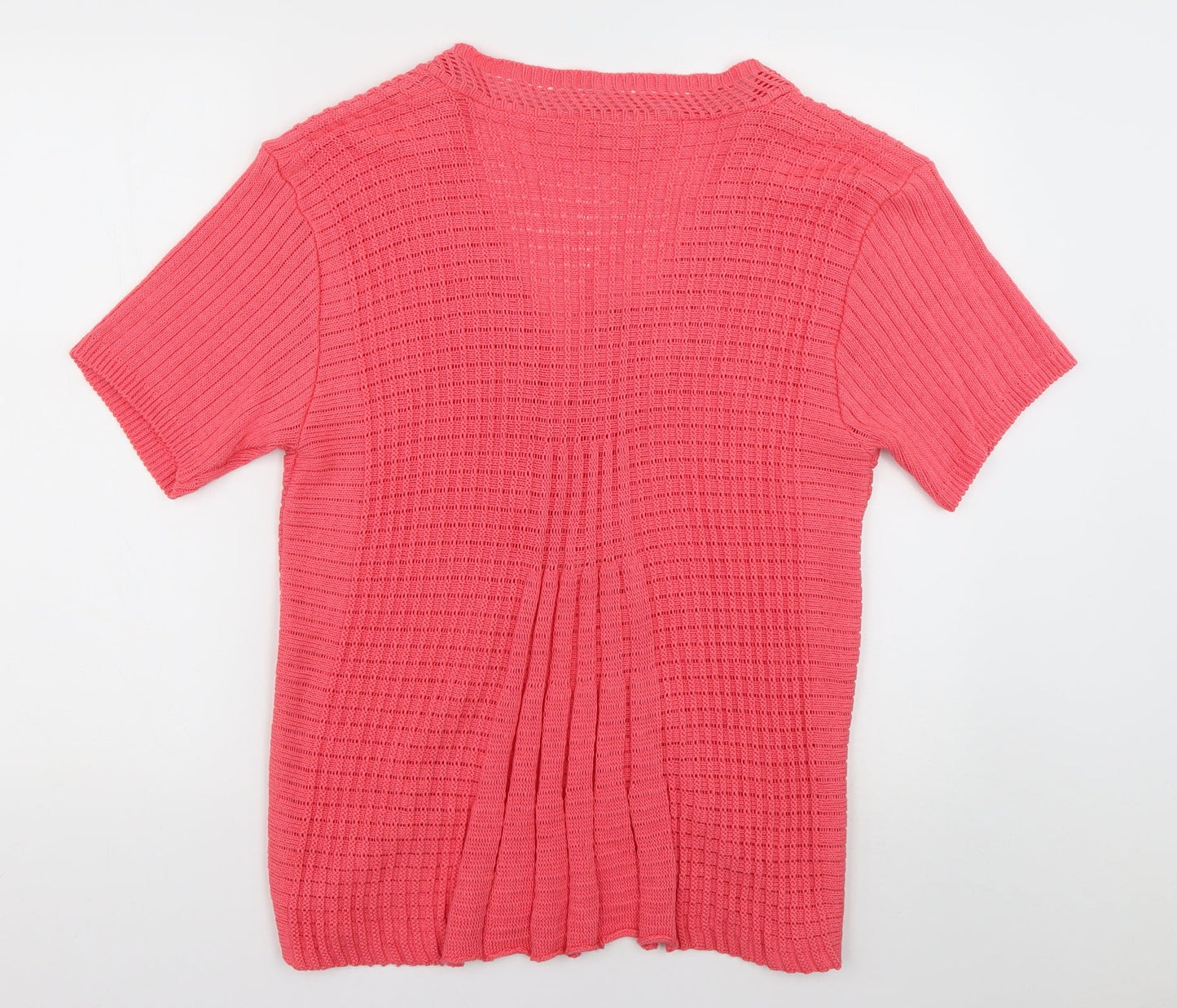 Glamour Womens Pink V-Neck  Acrylic Cardigan Jumper Size L