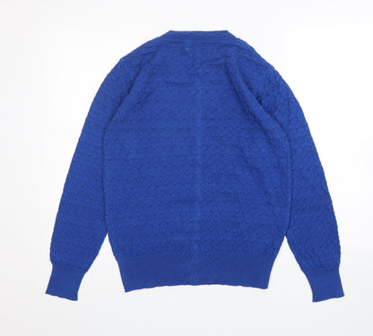 Lily Ella Womens Blue V-Neck   Cardigan Jumper Size S