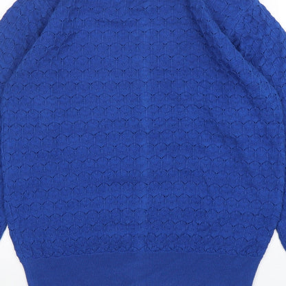 Lily Ella Womens Blue V-Neck   Cardigan Jumper Size S