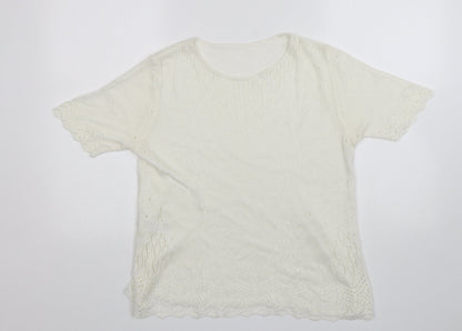 Womens UK Size 12 St Michael White Pullover Jumper