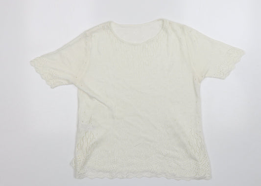 Womens UK Size 12 St Michael White Pullover Jumper