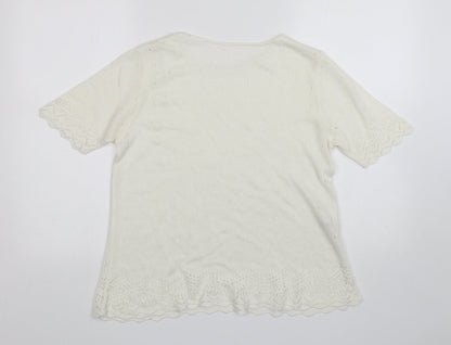 Womens UK Size 12 St Michael White Pullover Jumper