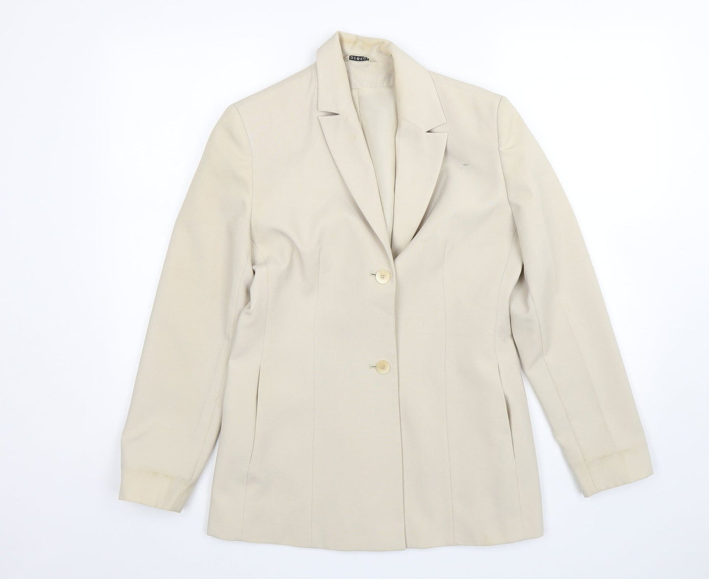 George Womens Beige  Polyester Jacket Suit Jacket Size 10