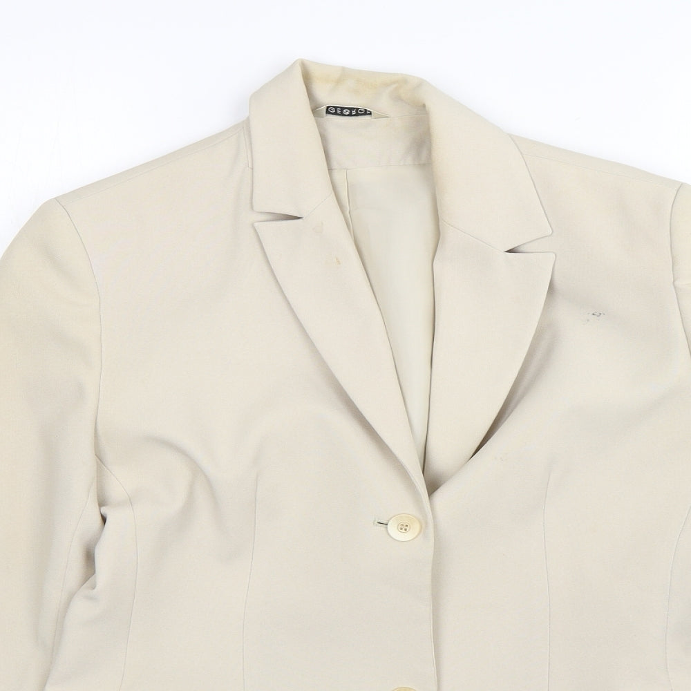 George Womens Beige  Polyester Jacket Suit Jacket Size 10