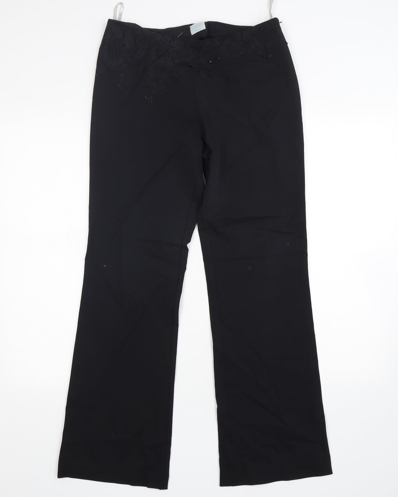 Womens UK Size 10 Oasis Regular Fit  Black Trousers