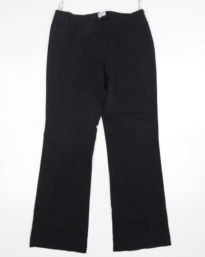 Womens UK Size 10 Oasis Regular Fit  Black Trousers