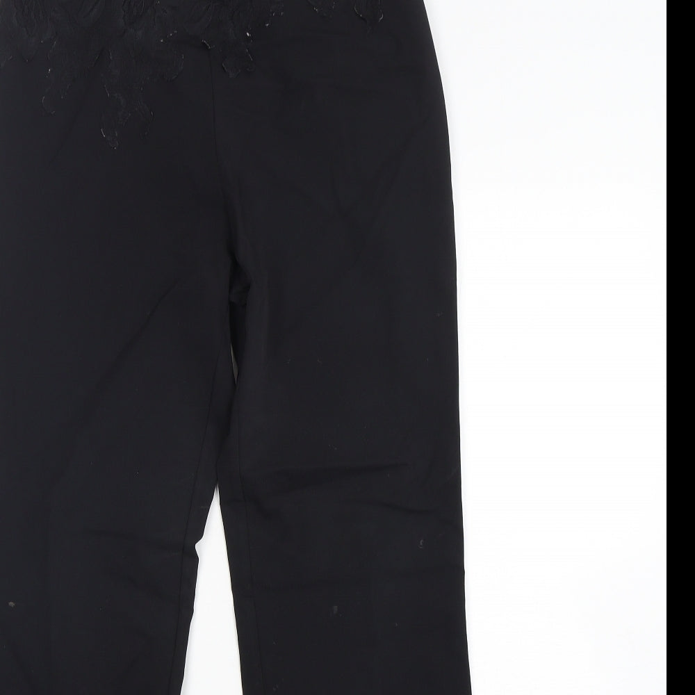 Womens UK Size 10 Oasis Regular Fit  Black Trousers