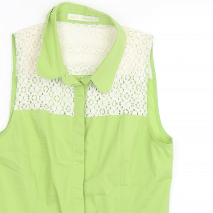 Womens UK Size 12 NEXT Green Basic Button-Up