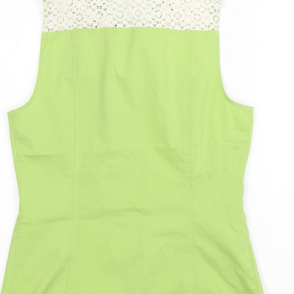 Womens UK Size 12 NEXT Green Basic Button-Up