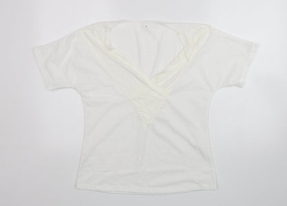 Womens UK Size M Preworn White Basic T-Shirt