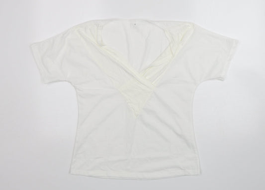 Womens UK Size M Preworn White Basic T-Shirt