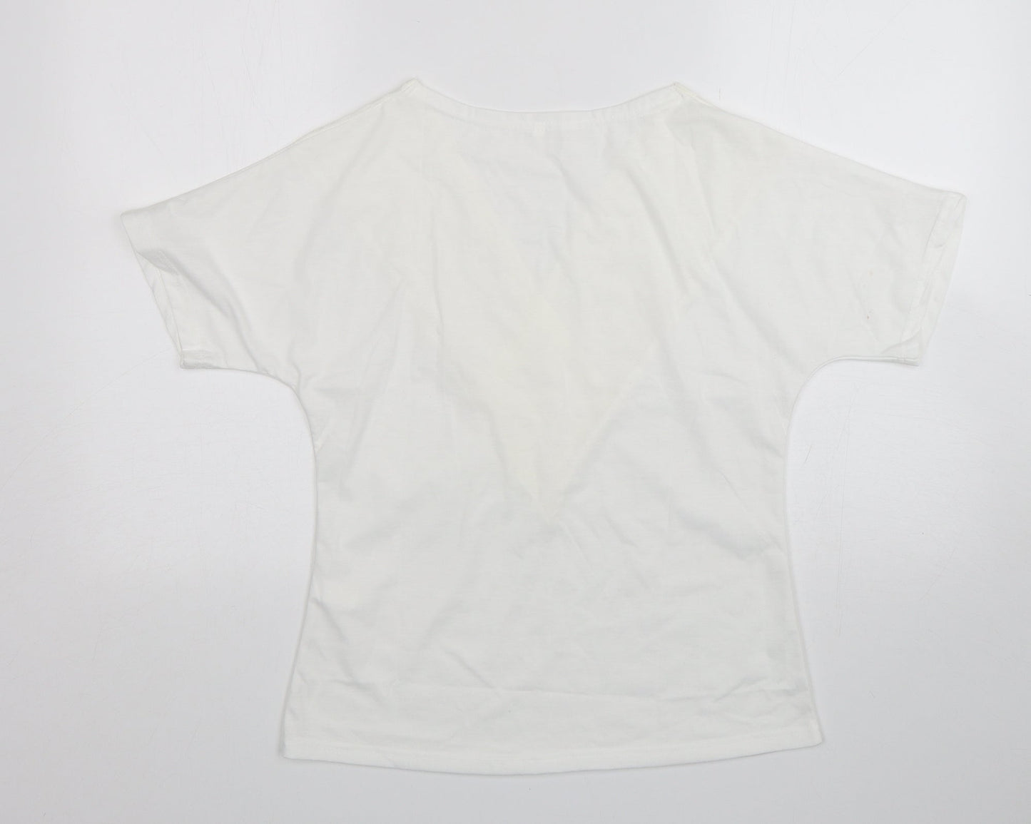 Womens UK Size M Preworn White Basic T-Shirt