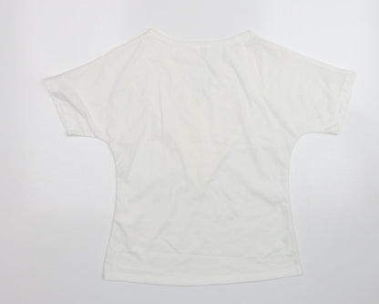 Womens UK Size M Preworn White Basic T-Shirt