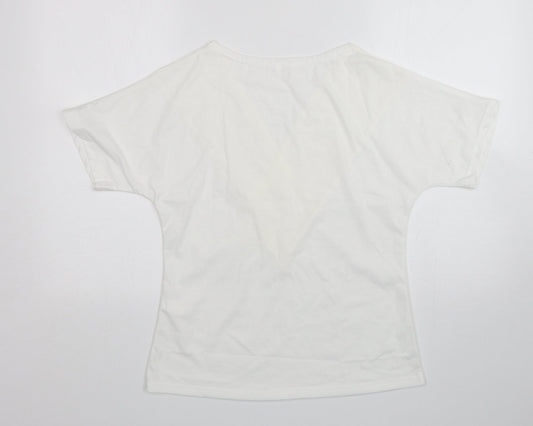 Womens UK Size M Preworn White Basic T-Shirt