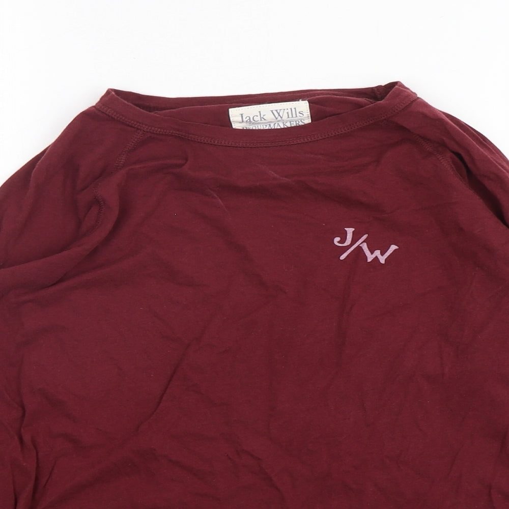 Womens UK Size 8 Jack Wills Red Basic T-Shirt