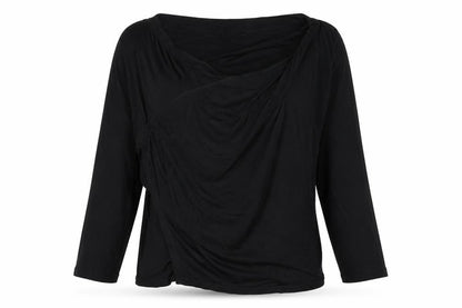 Front view of BHS women’s black v-neck viscose cardigan jumper, size UK 12