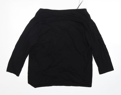 BHS Womens Black V-Neck  Viscose Cardigan Jumper Size 12