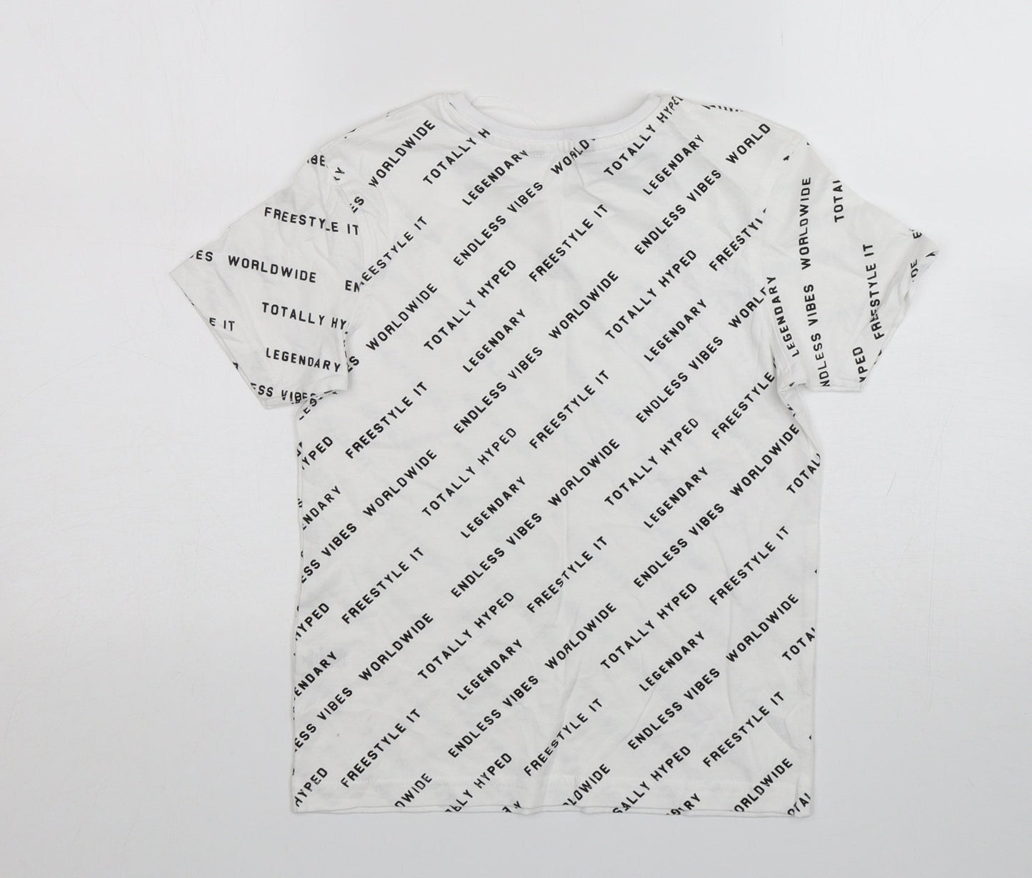 George Boys White  Cotton Basic T-Shirt Size 7-8 Years Round Neck
