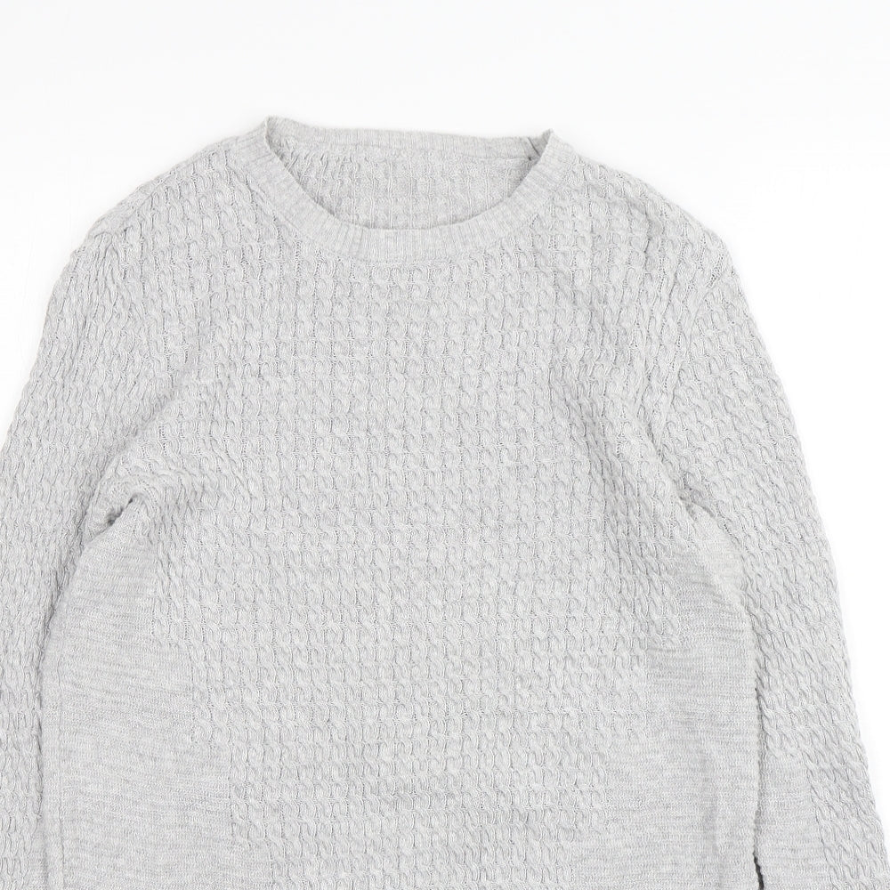 ASOS Mens Grey Round Neck  Cotton Pullover Jumper Size S