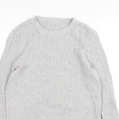 ASOS Mens Grey Round Neck  Cotton Pullover Jumper Size S