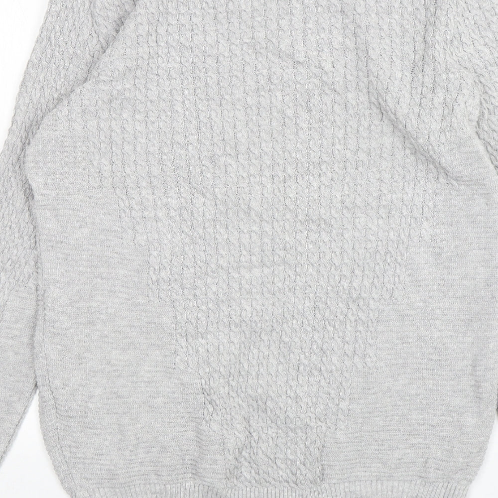 ASOS Mens Grey Round Neck  Cotton Pullover Jumper Size S