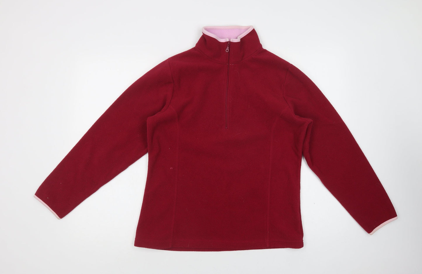 For Women Womens Purple  Polyester Henley Sweatshirt Size 12  Zip