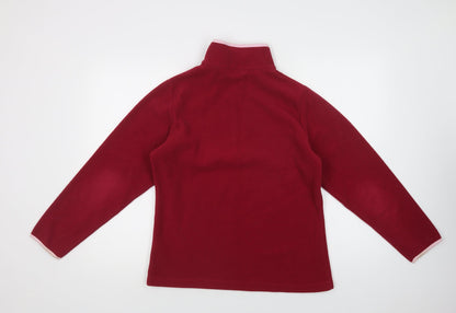 For Women Womens Purple  Polyester Henley Sweatshirt Size 12  Zip