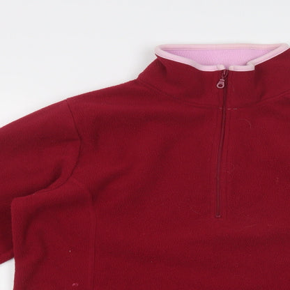 For Women Womens Purple  Polyester Henley Sweatshirt Size 12  Zip