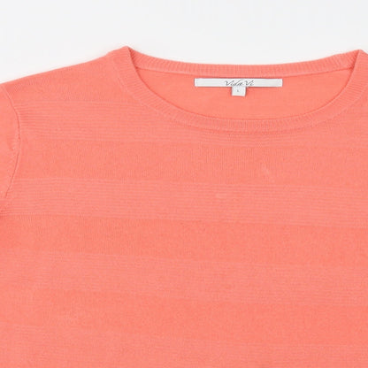 Womens UK Size L Vida Vi Pink Pullover Jumper