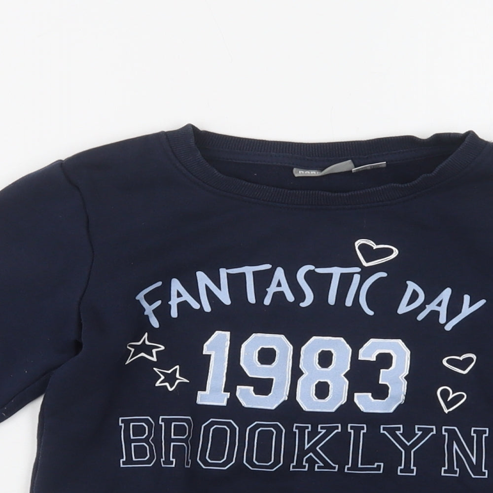 Pepperts Girls Blue  Cotton Pullover Sweatshirt Size 6-7 Years   - Brooklyn