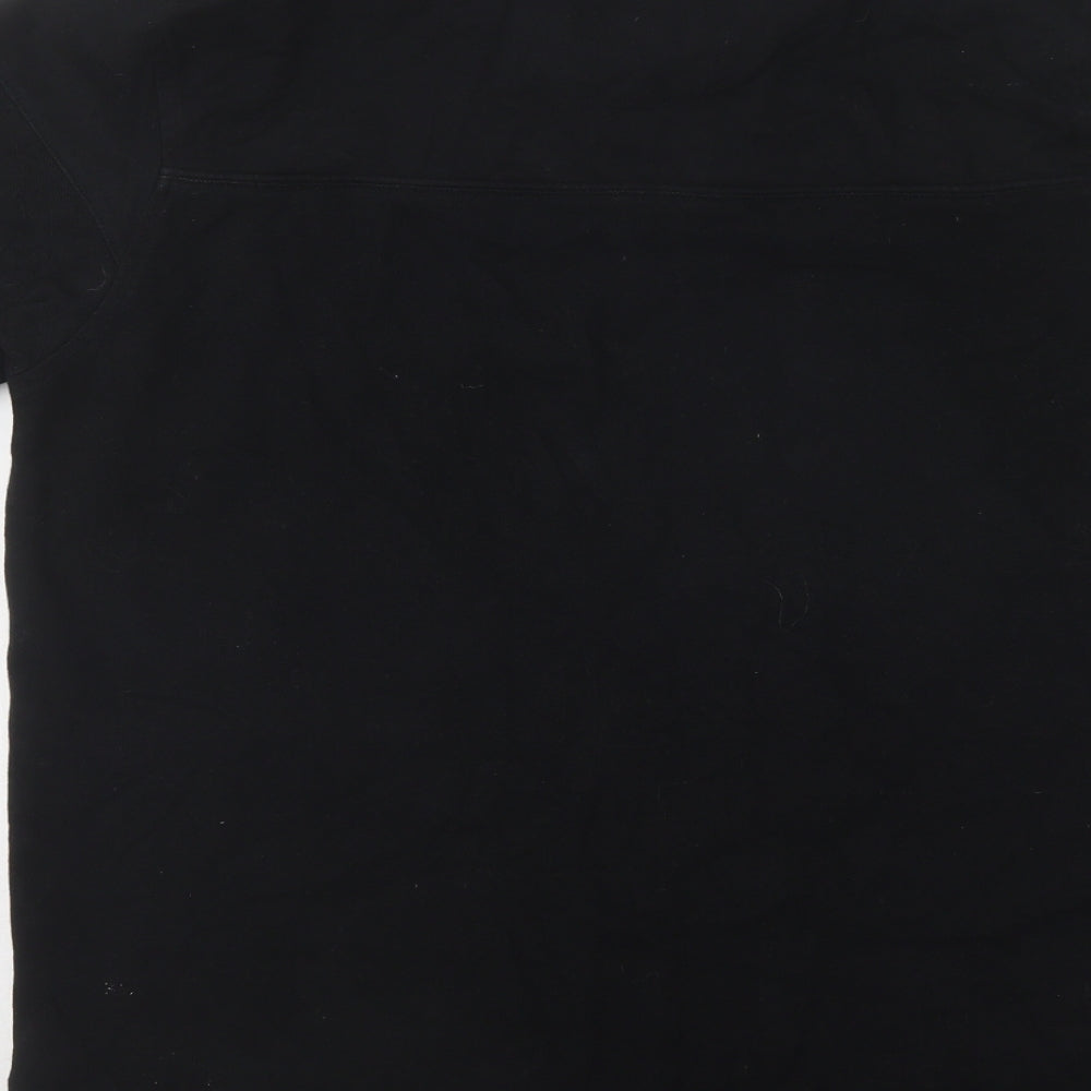 Nannystate Mens Black  Cotton  Polo Size M Collared Button