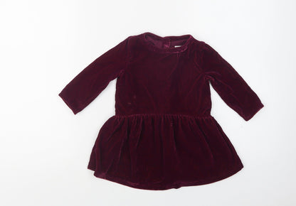 Gymboree Baby Purple  Polyester A-Line  Size 12-18 Months  Crew Neck Button