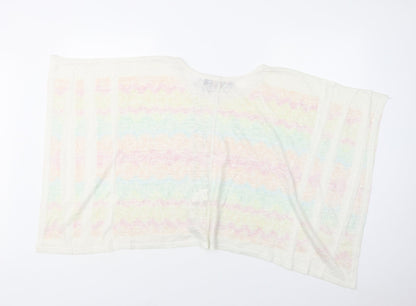 QED Womens Multicoloured Geometric Polyester Basic Blouse Size M Round Neck