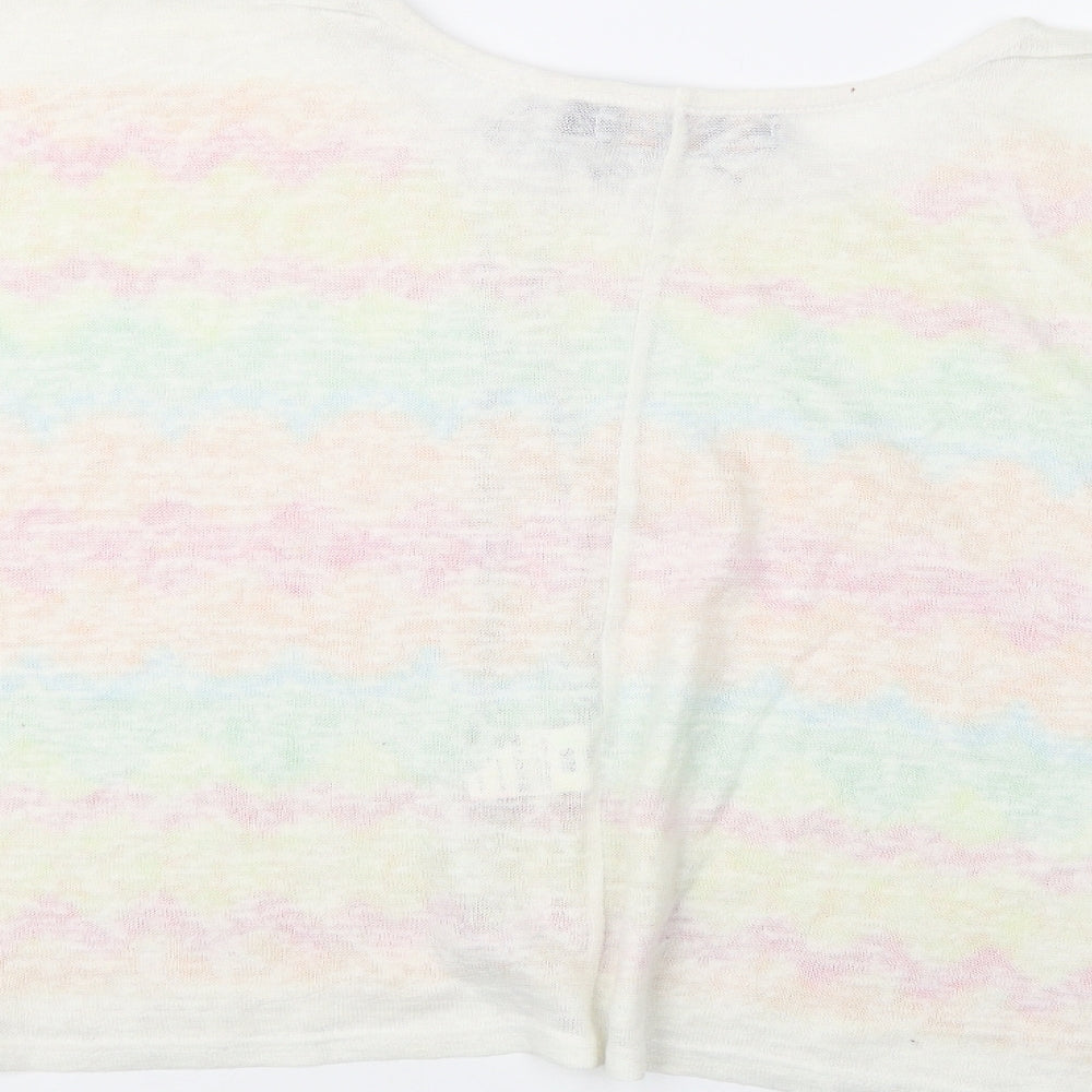 QED Womens Multicoloured Geometric Polyester Basic Blouse Size M Round Neck