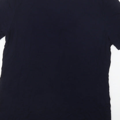 Wellworth Womens Blue  Viscose Basic T-Shirt Size M V-Neck