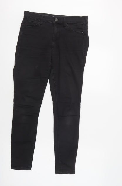 Topshop Womens Black  Cashgora Skinny Jeans Size 28 L30 in Regular Button